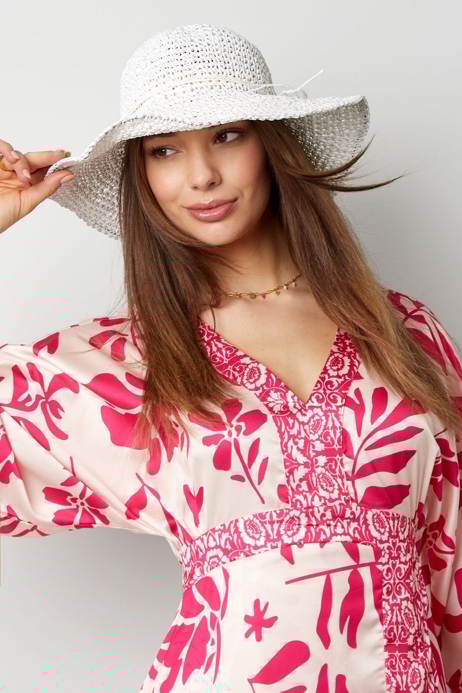 Crochet hat with bow - beige h5Picture3